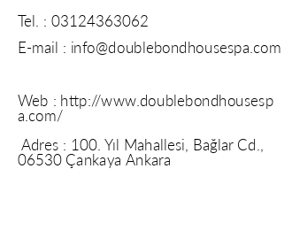 Double Bond House Spa iletiim bilgileri